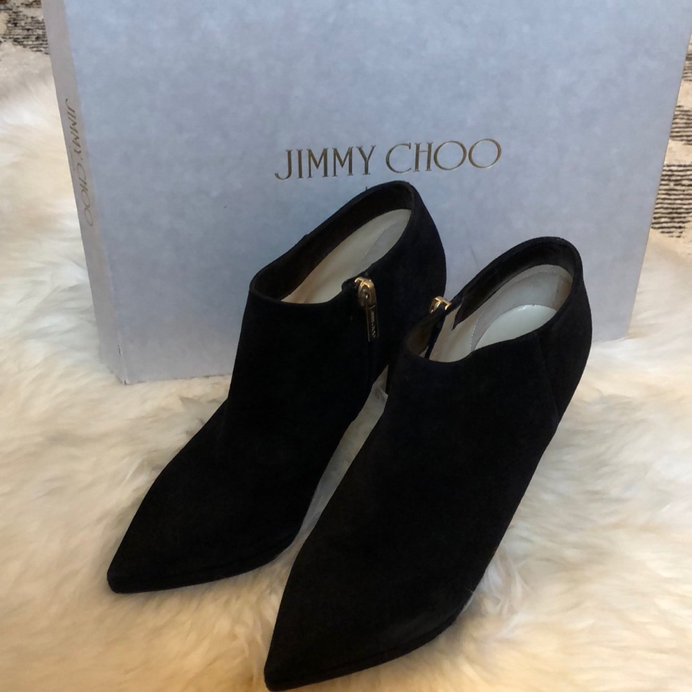 Jimmy Choo Lindsey Suede Booties 37 NEW in box